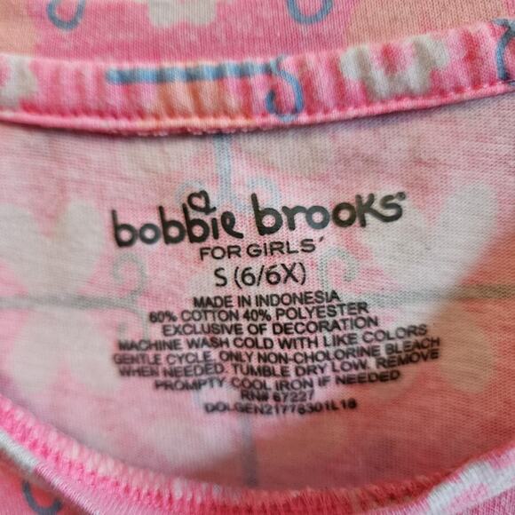 Bobbie Brooks Girls Dress Size S 6/6X Pink With Butterflies And Flowers LNC - Picture 6 of 7